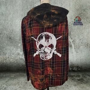 Skull Wizard Custom Hoodie Flannel Shirt - Potter Shirt Jacket Large